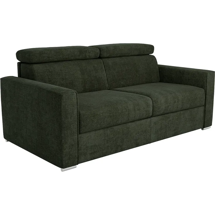 Vente-unique - VIZIR - Schlafsofa - Plastik - Kunststoff (PVC), Metall - Tannengrün - 214 x 223 x 110 cm