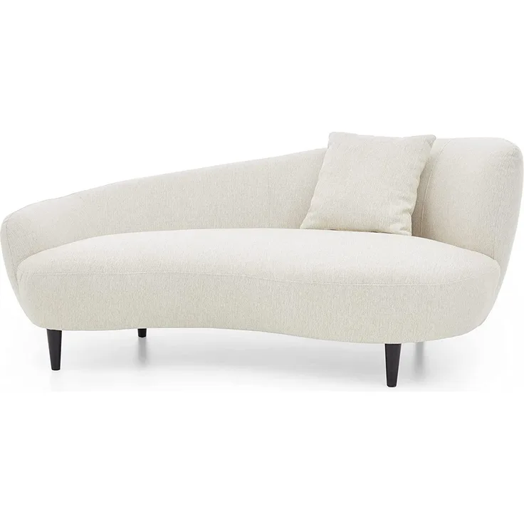 Atlantic Home Collection Olivia Chaiselongue, Massivholz, Creme, 176B x 97T x 76H cm