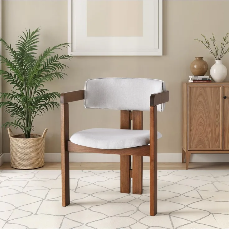 Skye Decor 'CO - 011' Stuhl, Creme / Walnuss, 58 x 76 x 49 cm