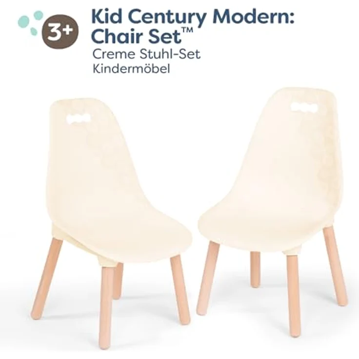 B. toys - Kid Century Modern: Stuhl-Set - Beige - Stühle für Kinder - 2 Stühle - Holzbeine - Möbel für Kinder - 3 Jahre + – Bild 6