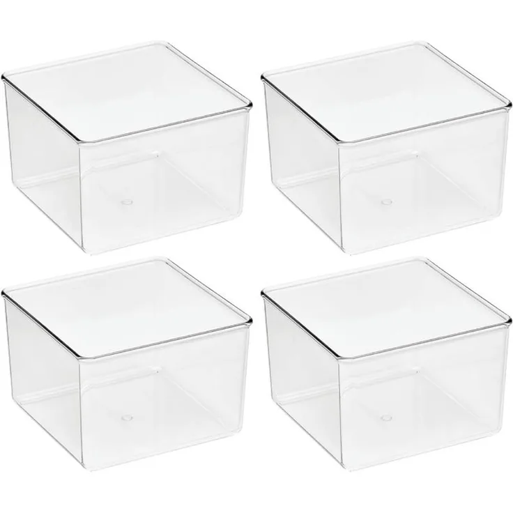 mDesign Aufbewahrung Organizer Ablage Schrankbox 4er-Set Transparent Accessoires