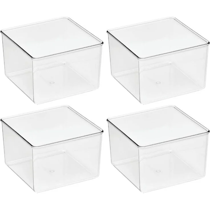 mDesign Aufbewahrung Organizer Ablage Schrankbox 4er-Set Transparent Accessoires – Bild 1