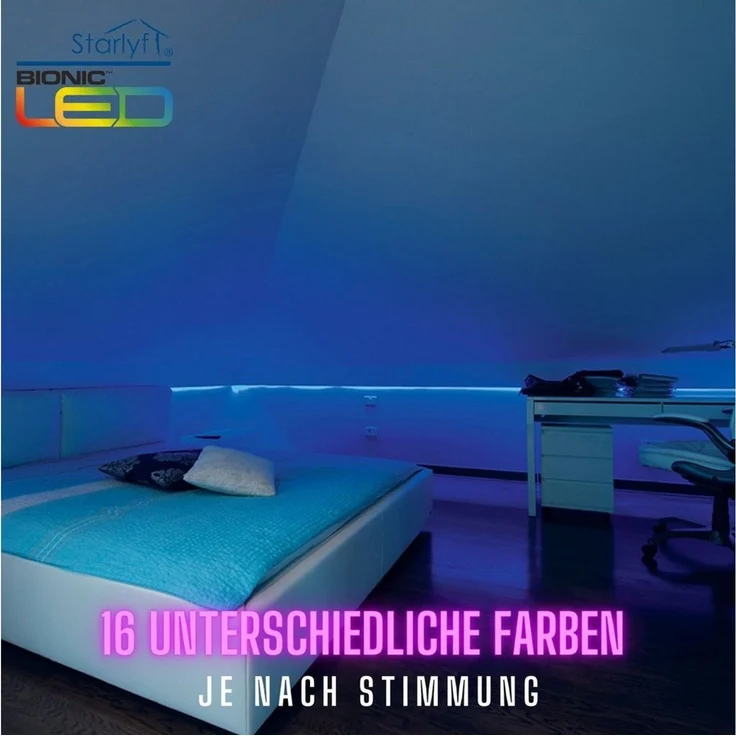 Starlyf LED Stripe Bionic LED Lichterkette, LED Lichtband, Farbwechsel Leiste, 16 Farben, 4 Modi, Fernbedienung – Bild 3