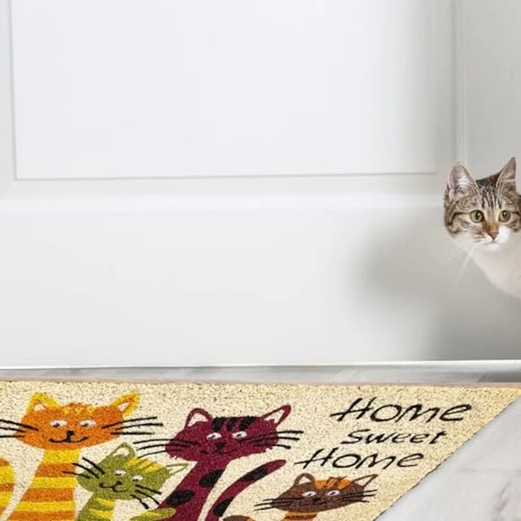 matches21 HOME & HOBBY Fußmatte Kokosmatte Katzen Sweet Home 40x60 cm als aussen Sauberlaufmatte, rechteckig, Höhe: 15 mm, Rutschfeste Spruch Kokos-Türmatte als Outdoor Schmutzfangmatte – Bild 4