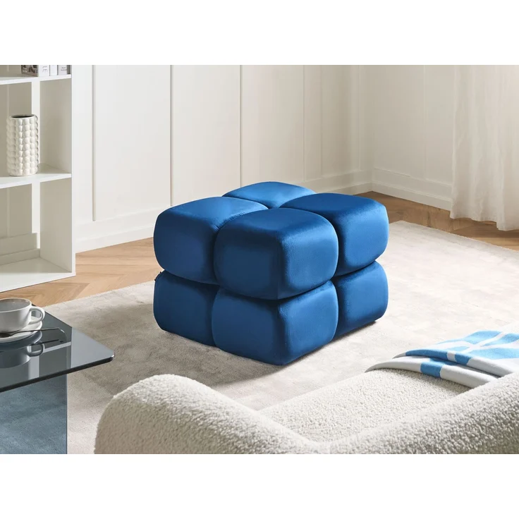 Pouf CALIENTE Samtstoff Marineblau – Bild 3