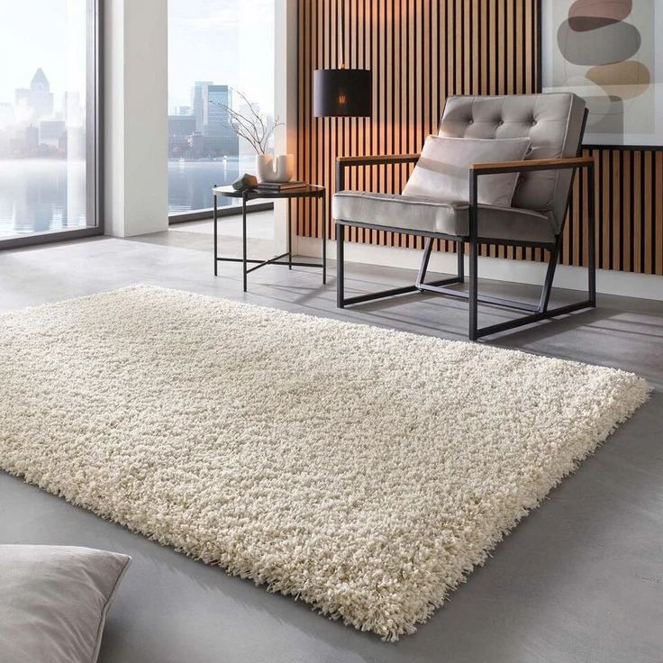 TaraCarpet Langflor-Teppich Ragolle Twilight, rechteckig, Höhe: 60 mm, Shaggy Hochflorteppich weiß Wohnzimmer Schlafzimmer 065x130 – Bild 2