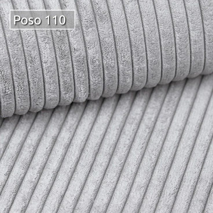 Wohnlandschaft mit Schlaffunktion Roma - U-Form Couch, Schlafsofa mit Bettkasten, Couchgranitur mit Bettfunktion, Big Sofa, Cord Stoff (Grau (Poso 110)) – Bild 7