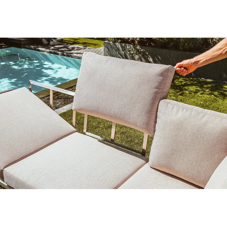 greemotion 'Sydney' Lounge-Set, 4-teilig, Edelstahl-Ecksofa-Set mit Tisch und Polstern – Bild 11