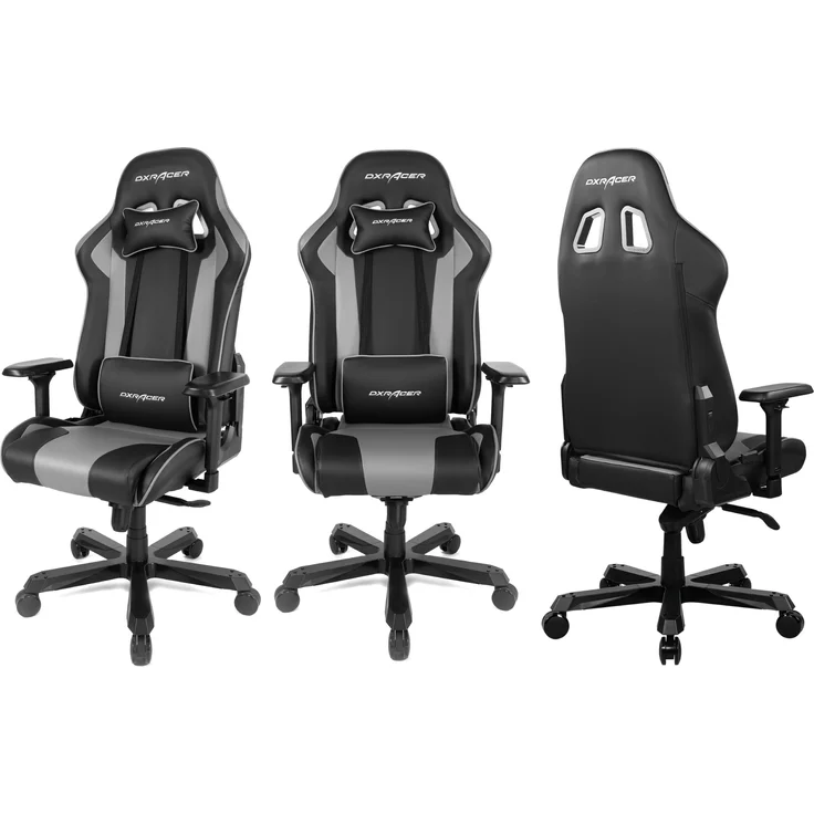 Gaming-Stuhl >DX-RACER< in schwarz / grau - 70x133x70cm (BxHxT) – Bild 2