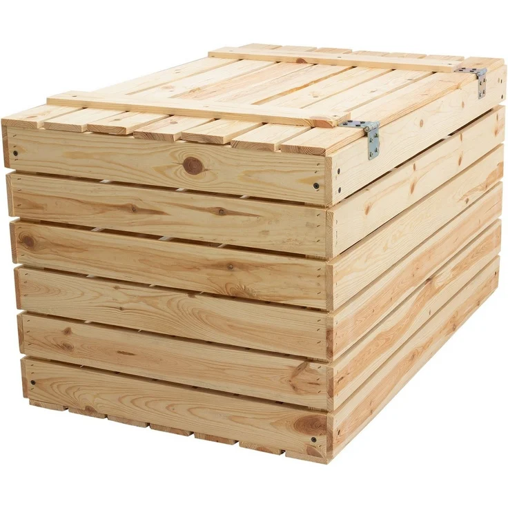 Kistenkolli Altes Land Allzweckkiste Grosse Holztruhe 80er Natur mit Deckel 80x50x39cm (Spar-Set) – Bild 3