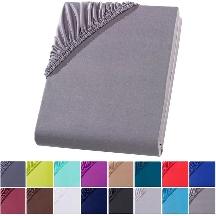 Visaggio Spannbettlaken Mikrofaser Spannbetttuch Bettlaken 90x200 140x200 180x200 200x220, Microfaser, Gummizug: rundum, viele Größen und Farben, Steghöhe 30 cm für Matratzenhöhen bis 22 cm