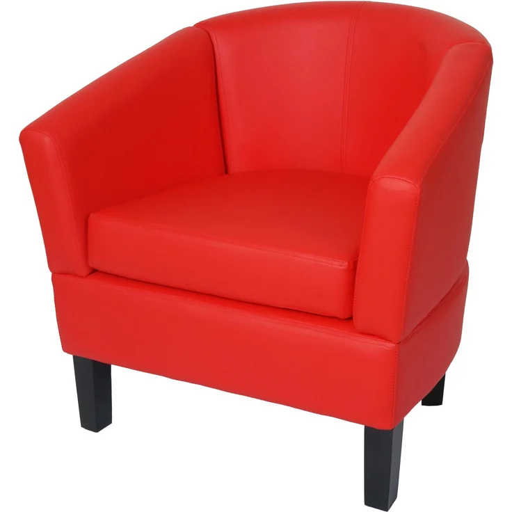 Lounge-Sessel HWC-O17, Sessel Clubsessel Cocktailsessel, FSC®-zertifiziert Kunstleder ~ rot – Bild 1