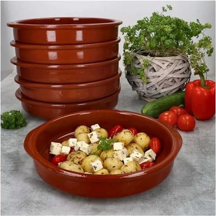 MamboCat Tapas-Schale 6er Set Cazuela Bernd XL Ø 24cm Tonschalen mit Griffen, Ton – Bild 5