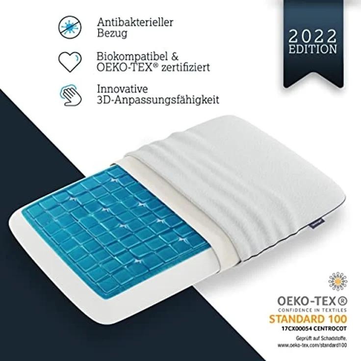 Technogel Nackenstützkissen, Bezug: 57,5% Polyester, 41% Viscose, 1,5% Elasthan – Bild 2