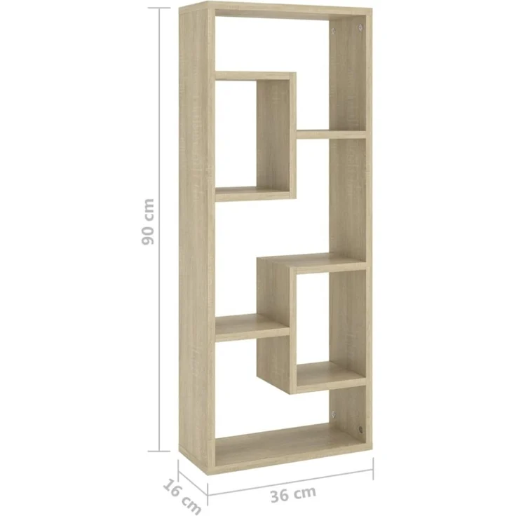 vidaXL Wandregal Sonoma-Eiche 36x16x90 cm Holzwerkstoff 803014 – Bild 2