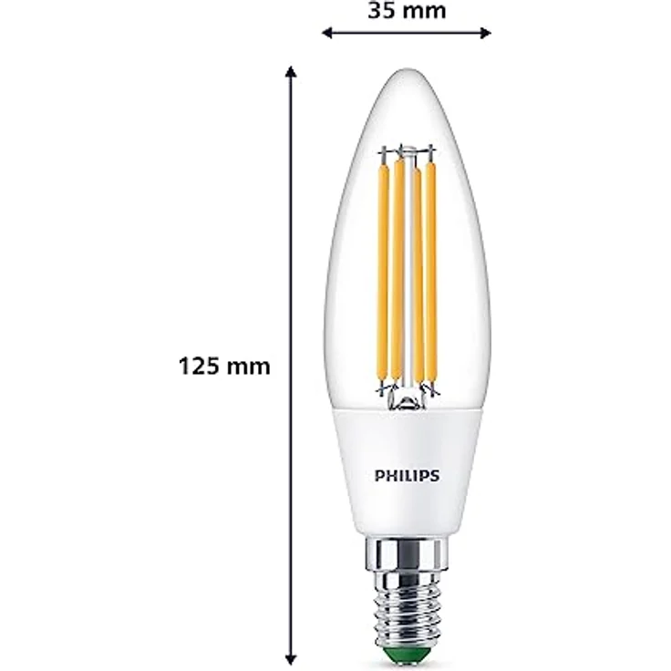 Philips Filament-Kerzenlampe B35 E14, LED Lampe, Warmweiß 2700K, 485 lm, 40 W, 50000 h – Bild 3