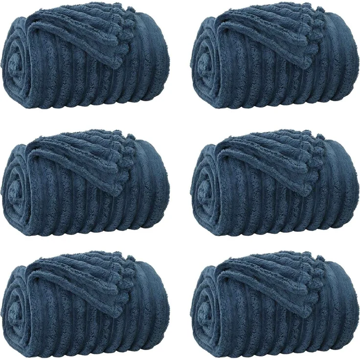 vidaXL Wohndecken 6 stk. Marineblau 200 x 150 cm 4,75 kg Fleece 42016882 – Bild 2