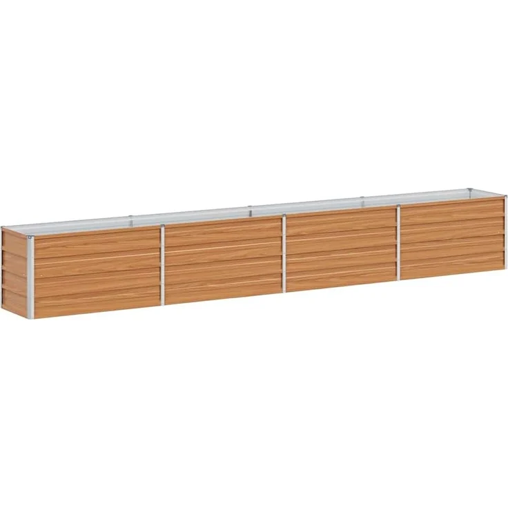 vidaXL Hochbeet Hellbraun 320 x 40 x 45 cm Verzinkter Stahl 42017331 – Bild 1