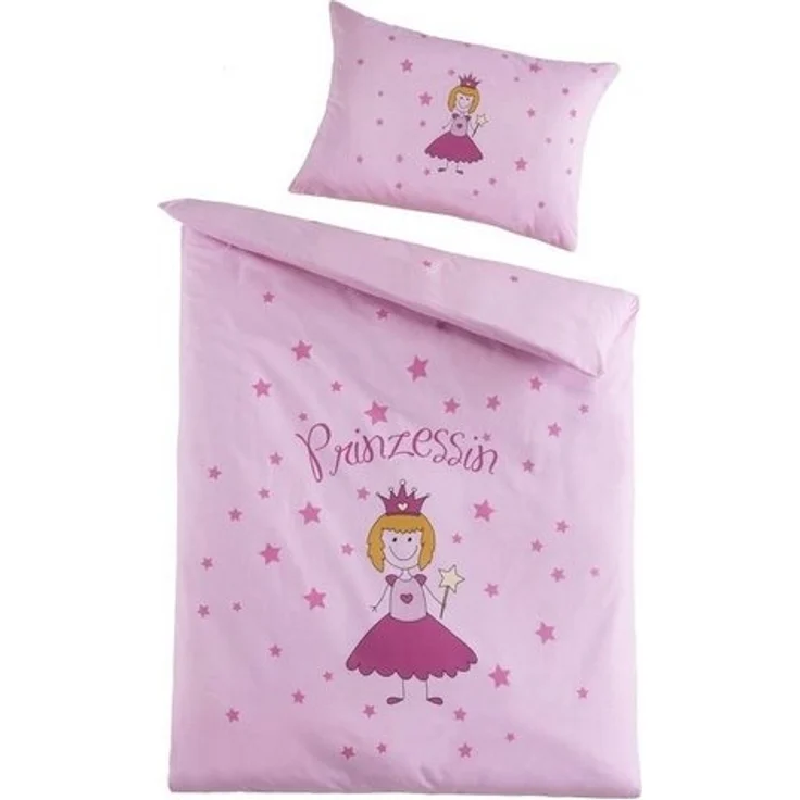 Soma Renforcé Baby Bettwäsche 100x135 cm Bettbezug Kopfkissenbezug 40x60 cm Prinzessin Rosa – Bild 2