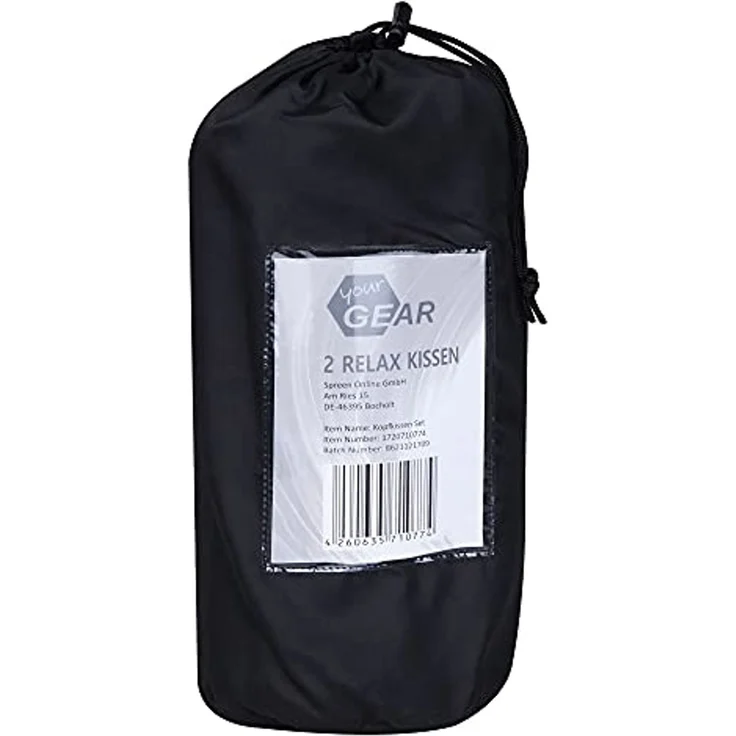 yourGEAR Kopfkissen yourGEAR Reise-Kissen Set - 2x Relax Kopfkissen 40x30cm, weiche Füllung, 8-12 cm variable Höhe komprimierbar aufblasbar – Bild 5