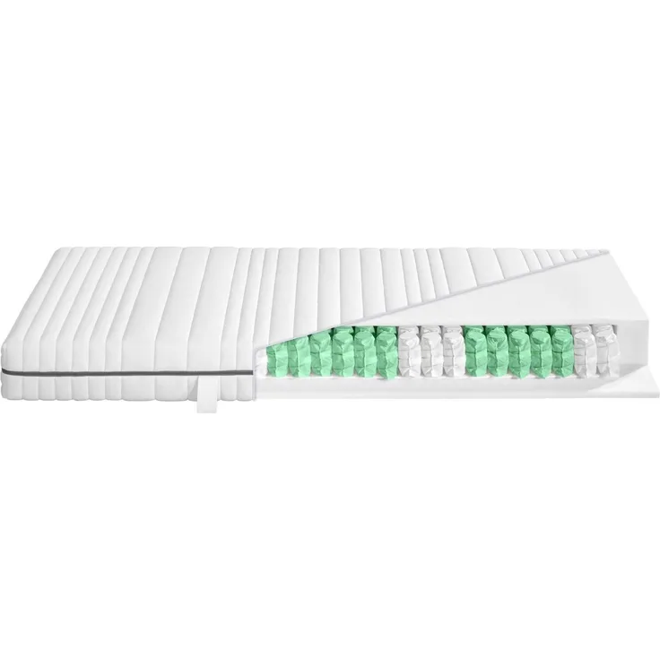Taschenfederkernmatratze Nightlife Silber mit 7 Liegezonen, Badenia Trendline, 18 cm hoch, punktelastische Körperaufnahme für alle Schlaftypen, Bezug waschbar