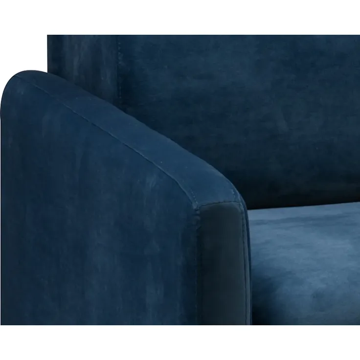Vente-unique - CALIFE Sofa SamtStoff Blau - B 223 cm94 cm x H 85 cm x L 150 cm – Bild 4