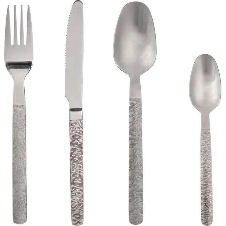 Besteck-Set INOX JUNGLE, 24-teilig, mit verziertem Griff, Edelstahl - Secret de Gourmet