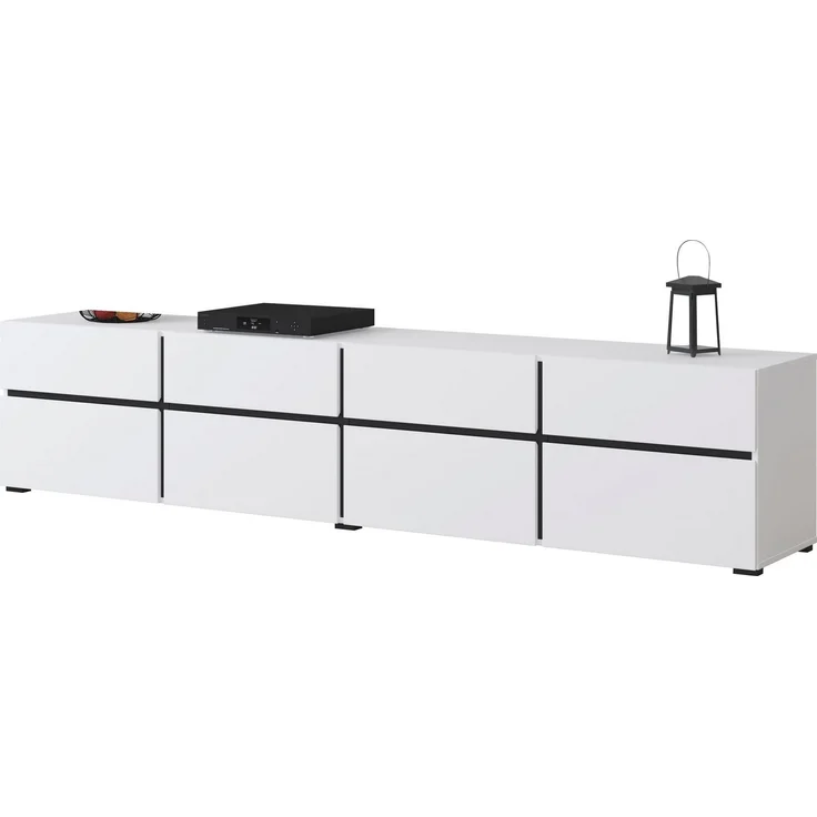 INOSIGN Lowboard Cross, moderne grifflose TV-Kommode,4 Klappen/4 Schubkästen, Breite 225 cm, TV-Schrank mit viel Stauraum, TV-Board – Bild 2