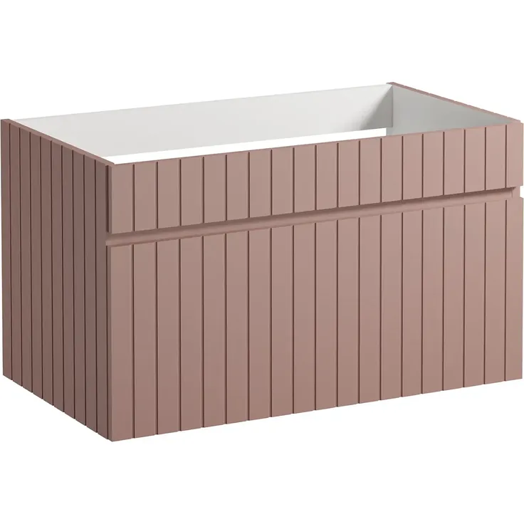 Vente-unique - SATARA Waschbeckenmöbel Holz, Platte Puderrosa - B 46 cm x H 46 cm x L 80 cm – Bild 3