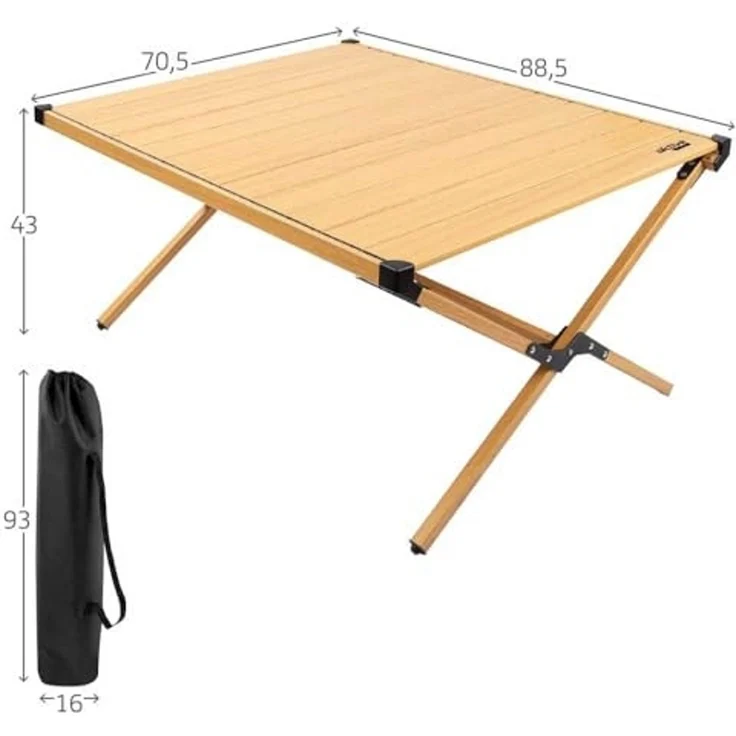 Aktive 63025 - Höhenverstellbarer Tisch für Glamping-Camping, Klappbarer Campingtisch, Maße 88,5 x 70,5 x 43 cm, Aluminium, tragbar, Tragbare Klapptische – Bild 2