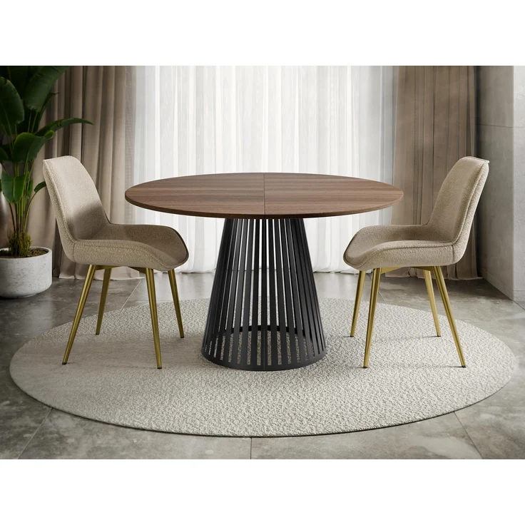 Esstisch Cumair 100 (Farbe: Schwarz / Nuss Franklin Tobacco) – Bild 2