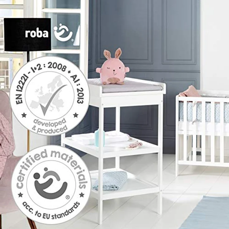 roba Wickelregal - inkl. Wickelauflage 'roba Style grau' - Höhe 93,5 cm - Weiß – Bild 7