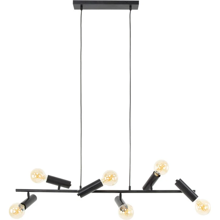 KAWOLA Hängeleuchte HAORA Hängelampe 6-flammig Metall schwarz 150 x 20 x 110 cm – Bild 3