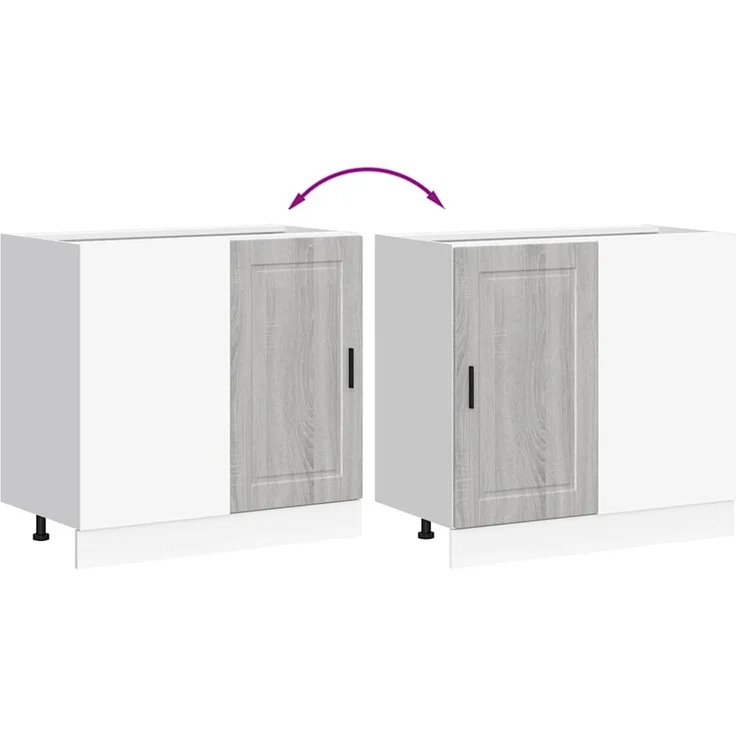 vidaXL Küchenunterschrank Porto Grau Sonoma Holzwerkstoff 854304 – Bild 10