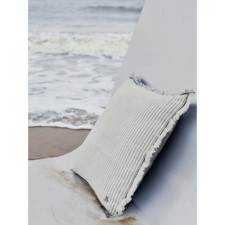 Marc O'Polo Home Dekokissen Fine Stripe, aus Bio-Baumwoll-Leinen-Mix mit Streifen – Bild 2