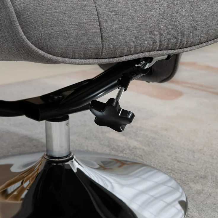 HOMCOM Relaxsessel mit Hocker, drehbar TV-Sessel mit neigbare Rückenlehne, bis 150 kg (Liegesessel, 2-St, Fernsehsessel), für Wohnzimmer, Grau – Bild 8
