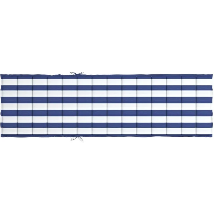 vidaXL Sonnenliegen-Auflage, Polyester blau/weiß gestreift, 200 x 70 x 4 cm – Bild 5