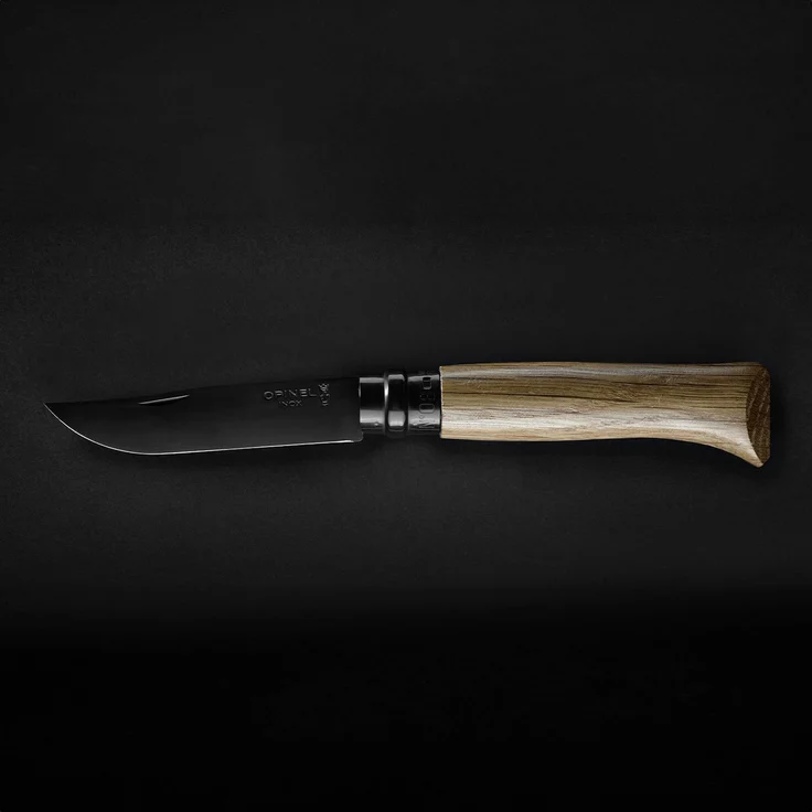Opinel Tradition Luxury N°08 - Klappmesser - 8.5 cm - mattschwarze Klinge, gelbbraun mit gleichmäßig marmoriertem Griff – Bild 3