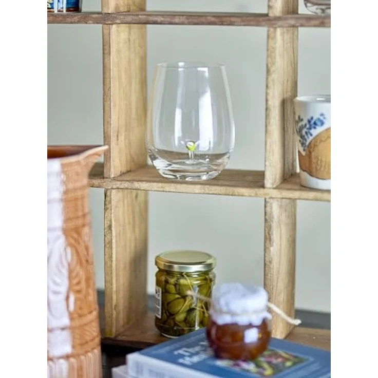 Bloomingville Glas Misa Trinkglas, Glas, 560ml, mit Blumendekor im Inneren – Bild 2