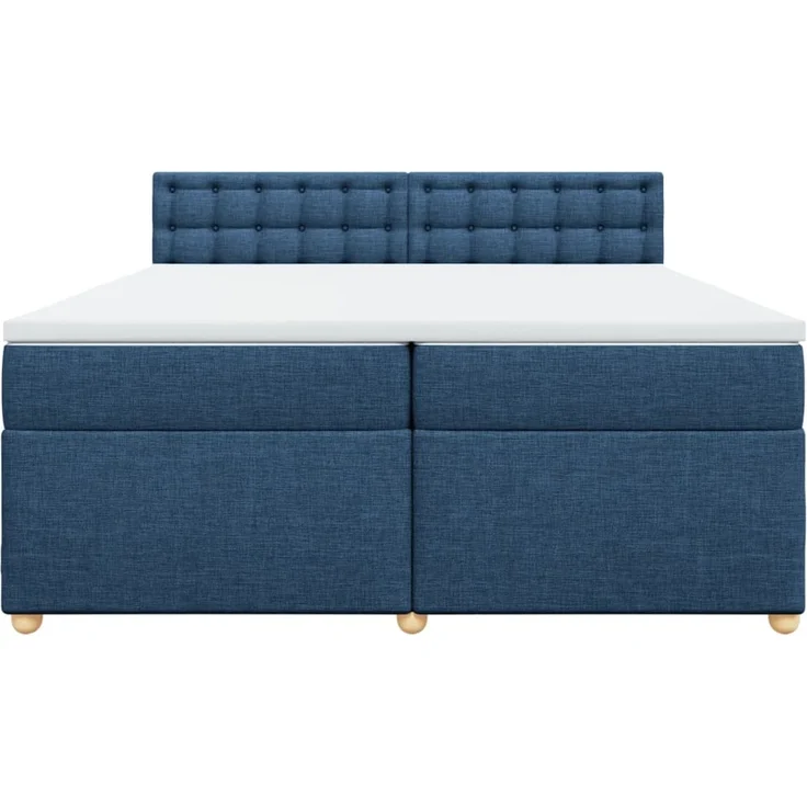 vidaXL Boxspringbett mit Matratze Blau 200x200 cm Stoff 3289107 – Bild 6