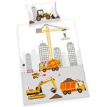 Herding Renforcé Baustelle Bettwäsche Bettbezug 100 x 135 cm Kopfkissenbezug 40 x 60 cm