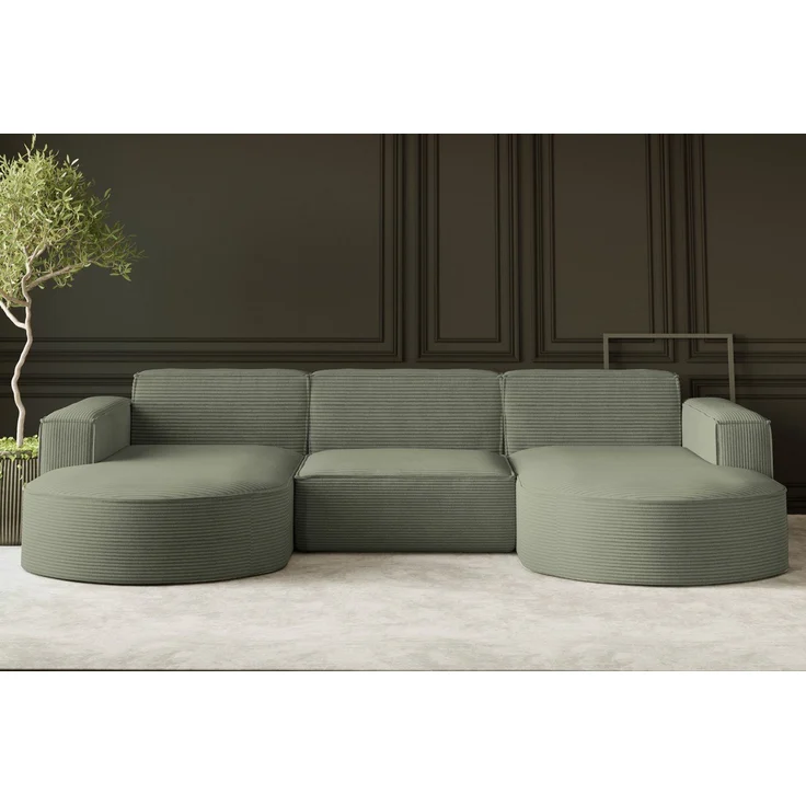 Kaiser Möbel Ecksofa Sofa U form, Couch U form MODENA U STUDIO stoff Neve, Poso, Quelle – Bild 1