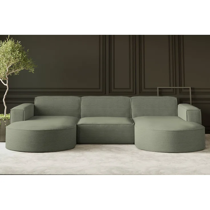 Kaiser Möbel Ecksofa Sofa U form, Couch U form MODENA U STUDIO stoff Neve, Poso, Quelle