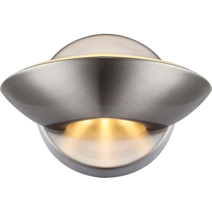 LED Wandleuchte, Metall silber, H 15,5 cm