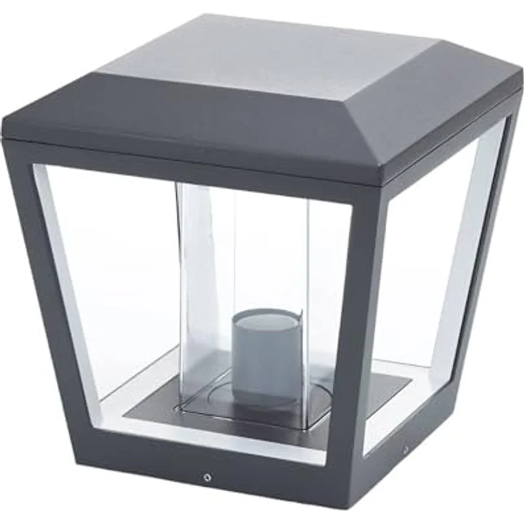 Lucande Außenleuchte Dunia, spritzwassergeschützt, schwarz, Aluminium, 1 flammig, E27, Wegeleuchte Pollerleuchte – Bild 1