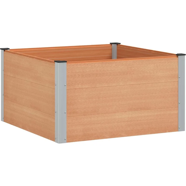 vidaXL Hochbeet Braun 100 x 100 x 54 cm WPC und Aluminium 42038998 – Bild 2