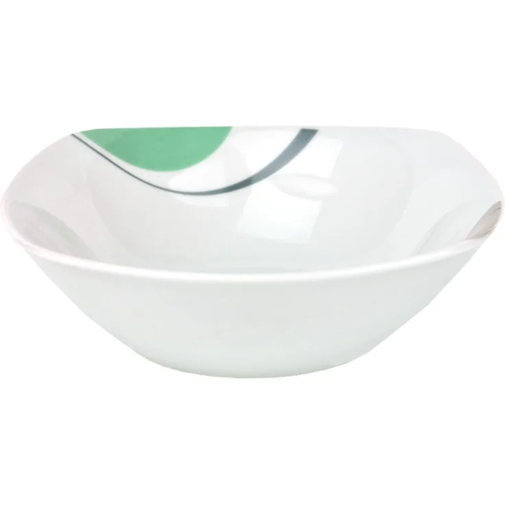 Müsli- Salatschale Corona 14,2cm Porzellan weiß mit Dekor