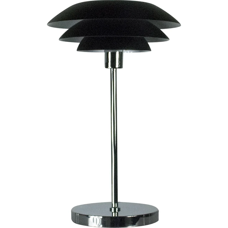 Dyberg Larsen DL31, Tischlampe in mattschwarz/chrom, dimmbar mit E27-Fassung und Berührungssensor