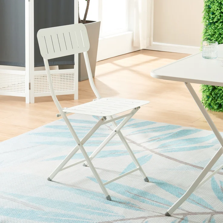 Klappstuhl Sande 2er Set Stahl Weiß [en. casa] – Bild 4