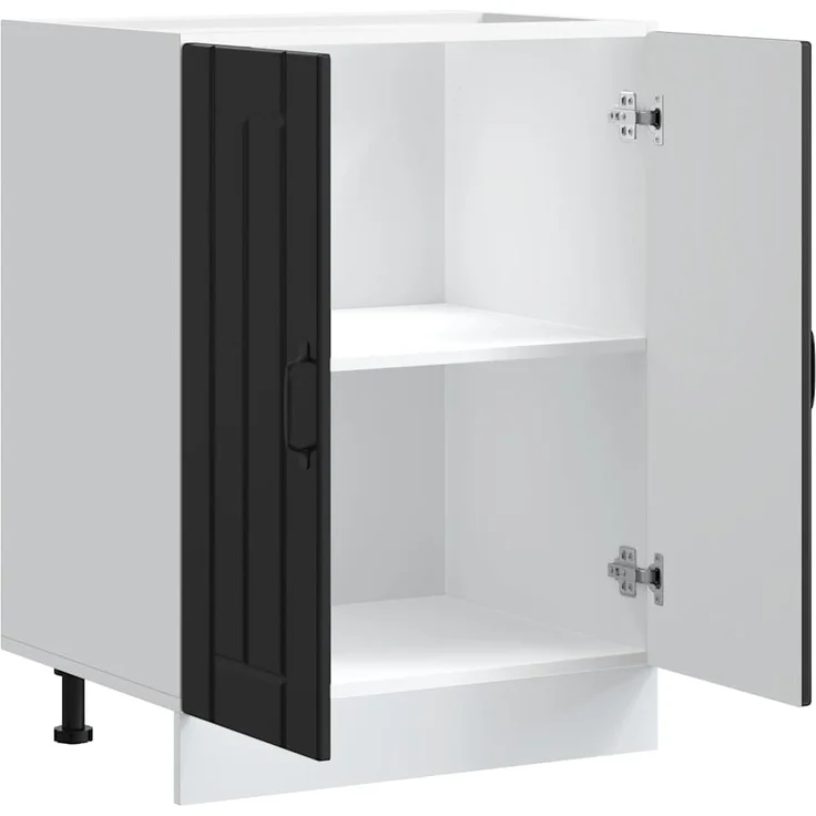 vidaXL Spülenunterschrank Lucca Schwarz Holzwerkstoff 853678 – Bild 4